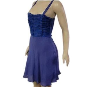 Emporio Armani 42/8 Women's Blue Ramie dress lace up NWT $878 # H